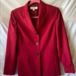 Le Suit Red Blazer Professional Tailored Jacket